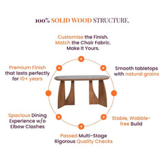 Crescent Wooden Dining Table Set - Dining Set - Gharaana