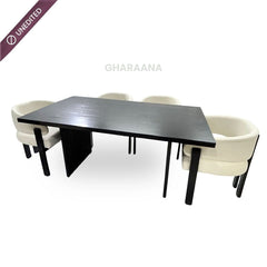 Flute Wooden Dining Table Set - Dining Set - Gharaana