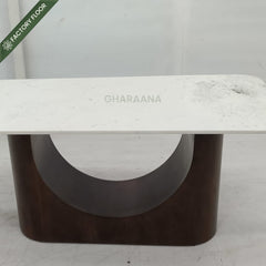 Bruno Marble-Top Wooden Dining Table Set - Dining Set - Gharaana