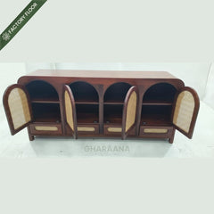 Vyut Wooden 70" Crockery Cabinet - Credenza Hutches - Gharaana