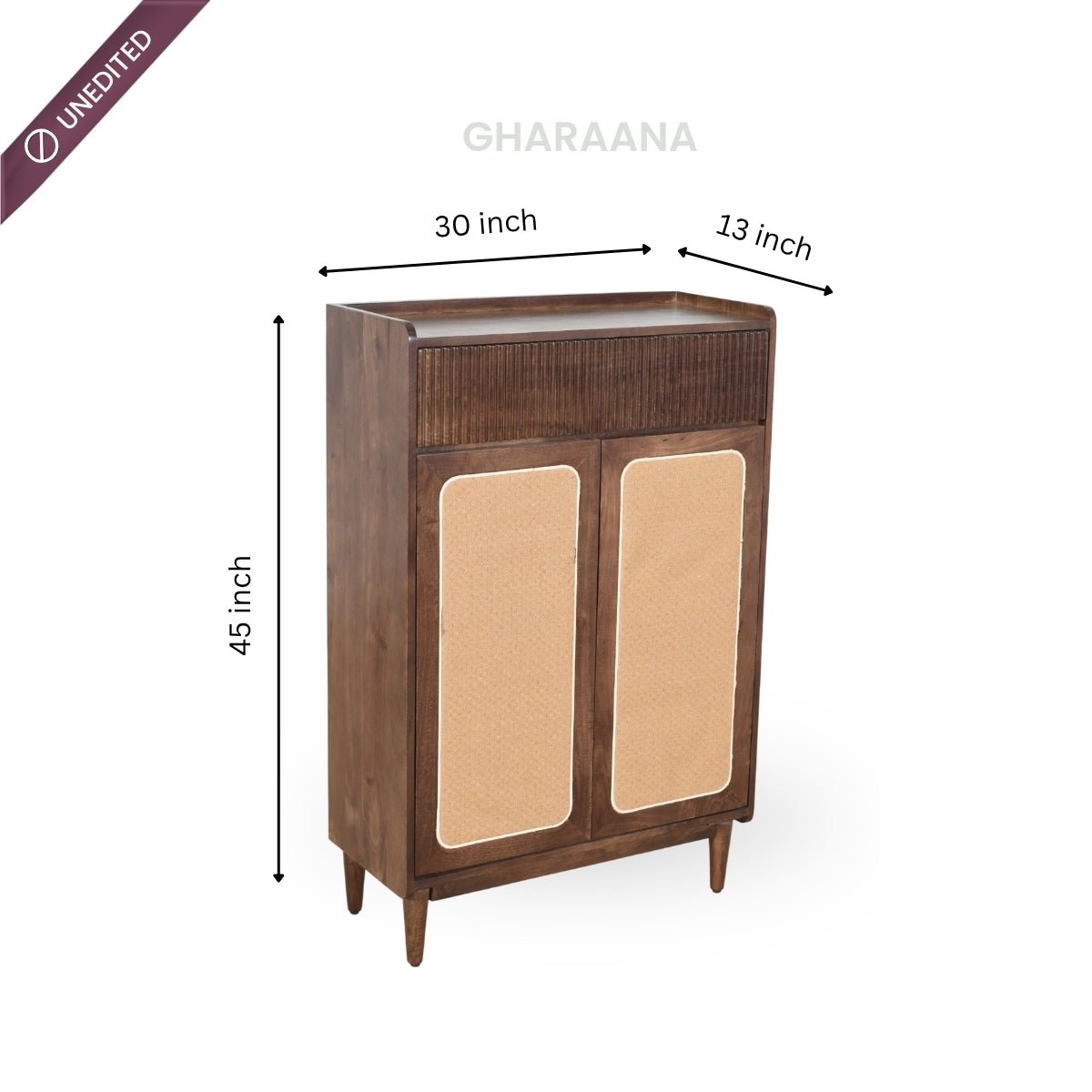 Helen Wooden Full Size Shoe Cabinet - Shoe Racks - Gharaana