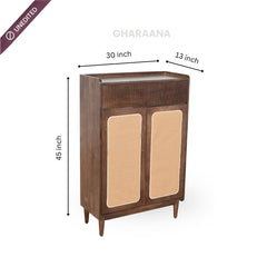 Helen Wooden Full Size Shoe Cabinet - Shoe Racks - Gharaana