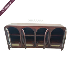 Vyut Wooden 70" Crockery Cabinet - Credenza Hutches - Gharaana