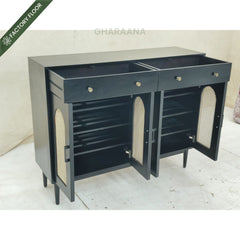 Tira Wooden Full Size Shoe Cabinet - Shoe Racks - Gharaana