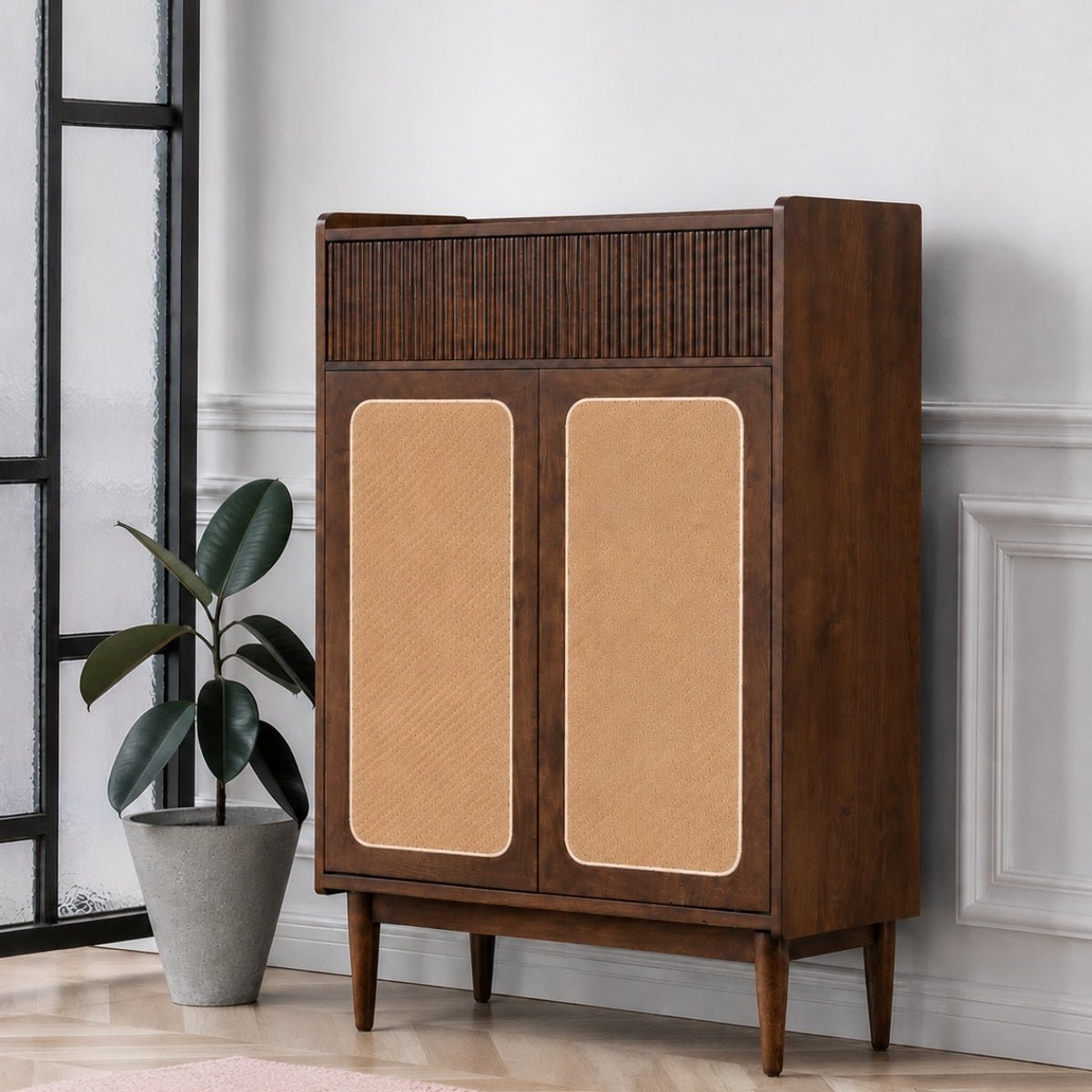 Helen Wooden Full Size Shoe Cabinet - Shoe Racks - Gharaana