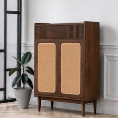 Helen Wooden Full Size Shoe Cabinet - Shoe Racks - Gharaana