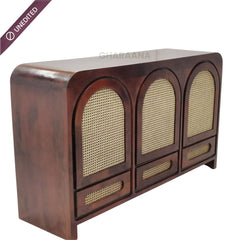 Vyut Wooden 54" Crockery Cabinet - Credenza Hutches - Gharaana