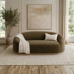 Mira Wooden Upholstered Sofa - Sofas - Gharaana