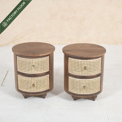 Aqua Wooden Bedside Table - Bedsides - Gharaana