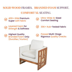 Veda Armchair with Vaayu Side Table Combo (Set of 2) - Armchairs - Gharaana