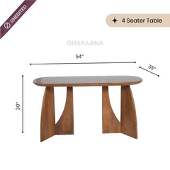 Crescent Wooden Dining Table Set - Dining Set - Gharaana