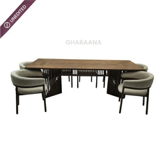 Rida Wooden Dining Table Set with chairs - Dining Set - Gharaana