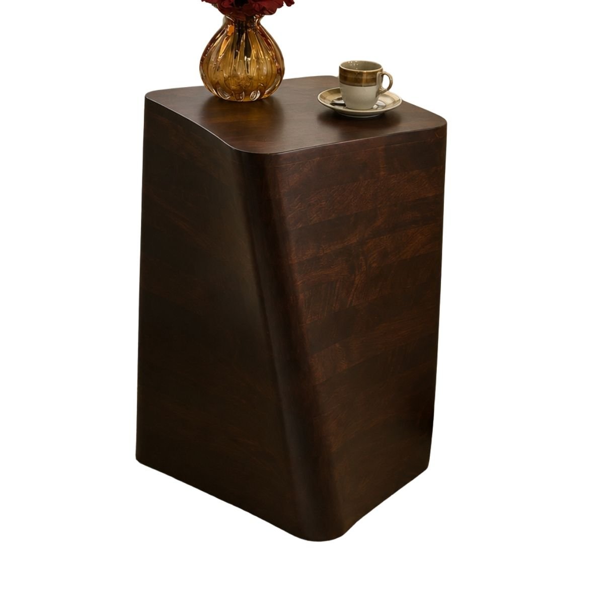 Myra Twisted Wooden Side Table - Side Tables - Gharaana