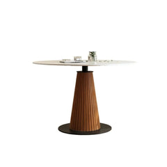 Serene Marble Top Wooden Dining Table Set - Dining Set - Gharaana