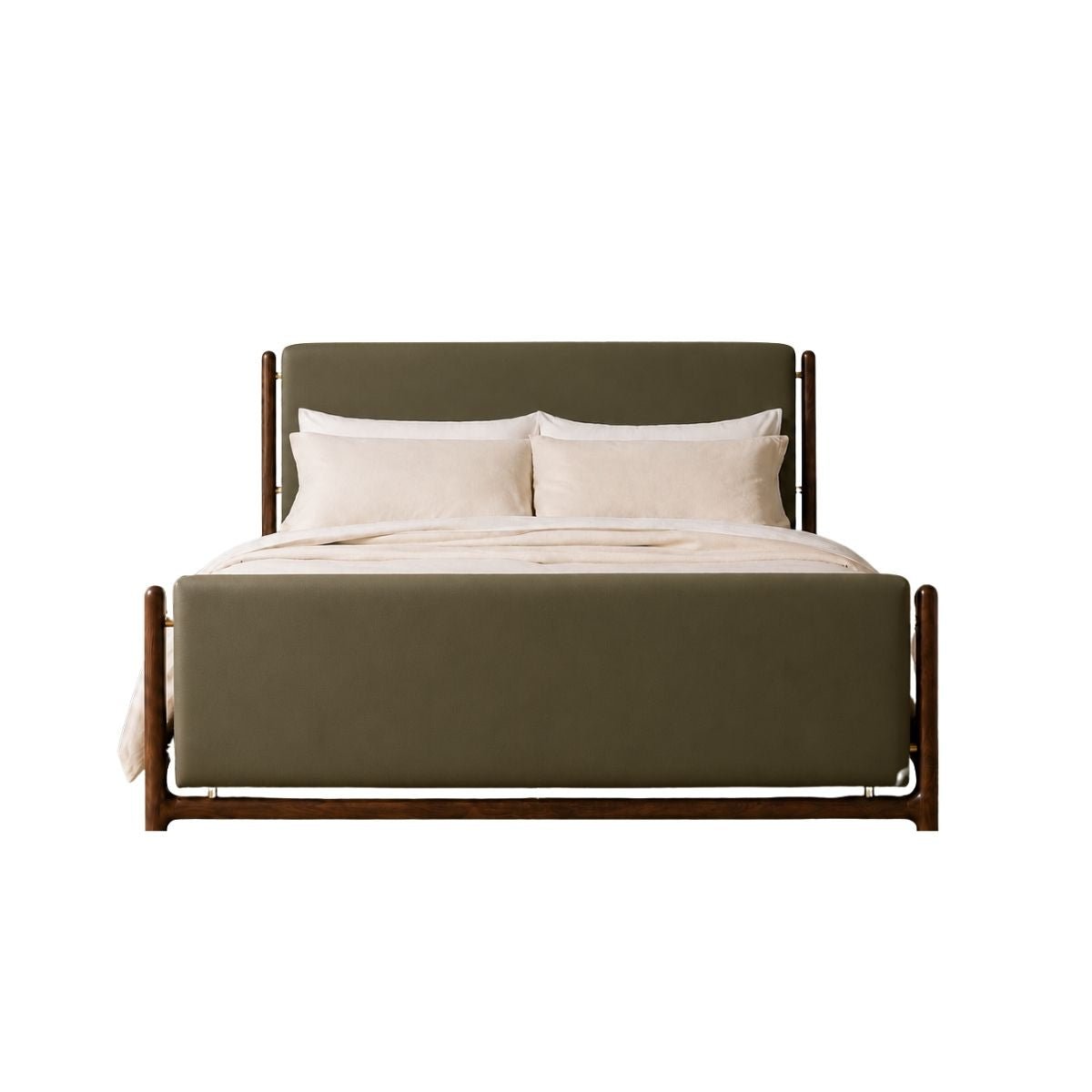 Hardik 100% Solid Wood Upholstered Bed - Beds - Gharaana
