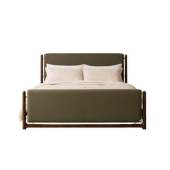 Hardik 100% Solid Wood Upholstered Bed - Beds - Gharaana