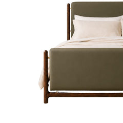 Hardik 100% Solid Wood Upholstered Bed - Beds - Gharaana