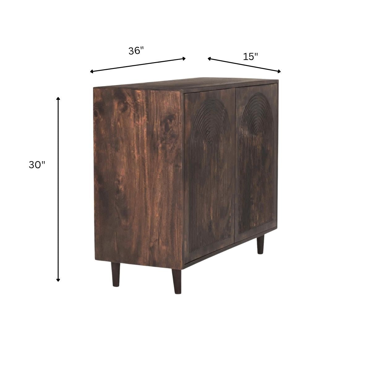 Flute Wooden Storage Cabinet - Entertainment Centers & TV Stands - Gharaana