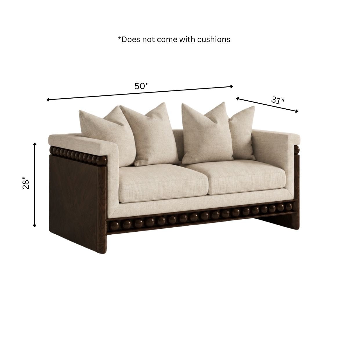 Pearl Wooden Upholstered Sofa - Sofas - Gharaana