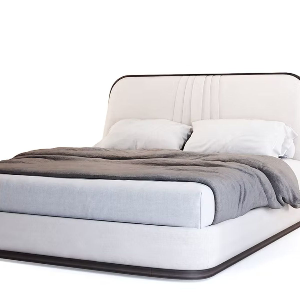Duke 100% Solid Wood Upholstered Bed - Beds - Gharaana