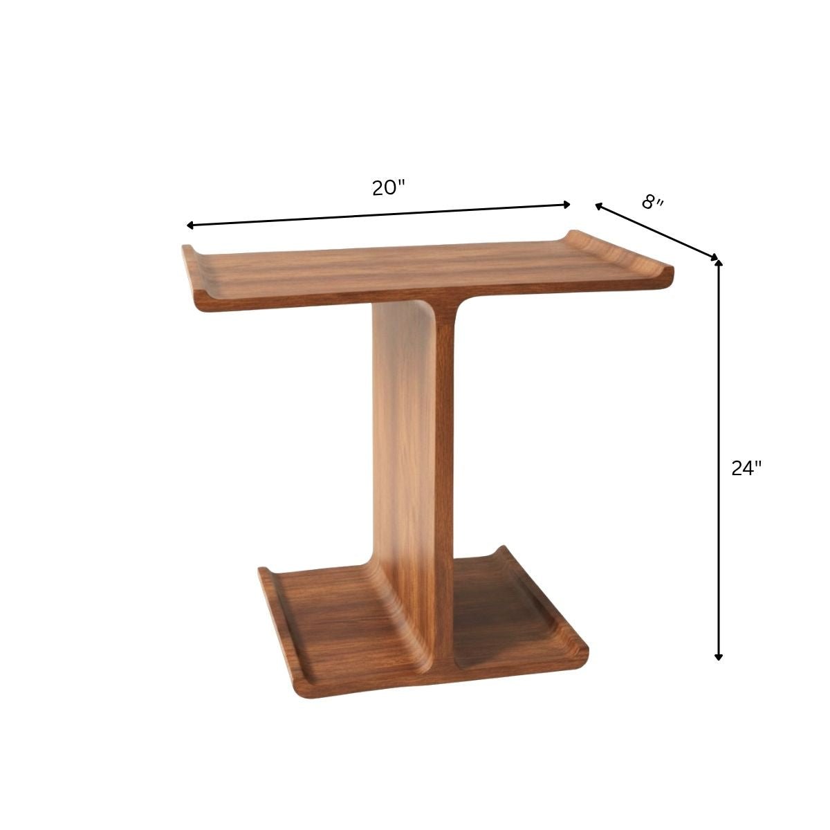 Bella T-shaped Wooden Side Table - Side Tables - Gharaana