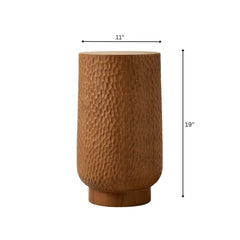 Noor Carved Wooden Side Table - Side Tables - Gharaana