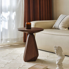 Gravity Abstract Wooden Side Table - Side Tables - Gharaana