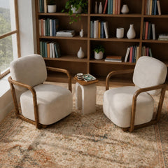 Ojas Armchairs with Vaayu Side Table Combo - Armchairs - Gharaana