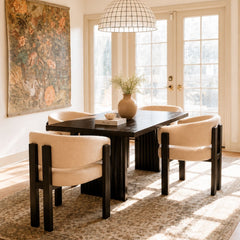 Flute Wooden Dining Table Set - Dining Set - Gharaana