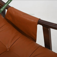 Reeva Leather Rocking Chair - Armchairs - Gharaana