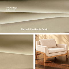 Raya 3-Seater Wooden Upholstered Sofa - Sofas - Gharaana