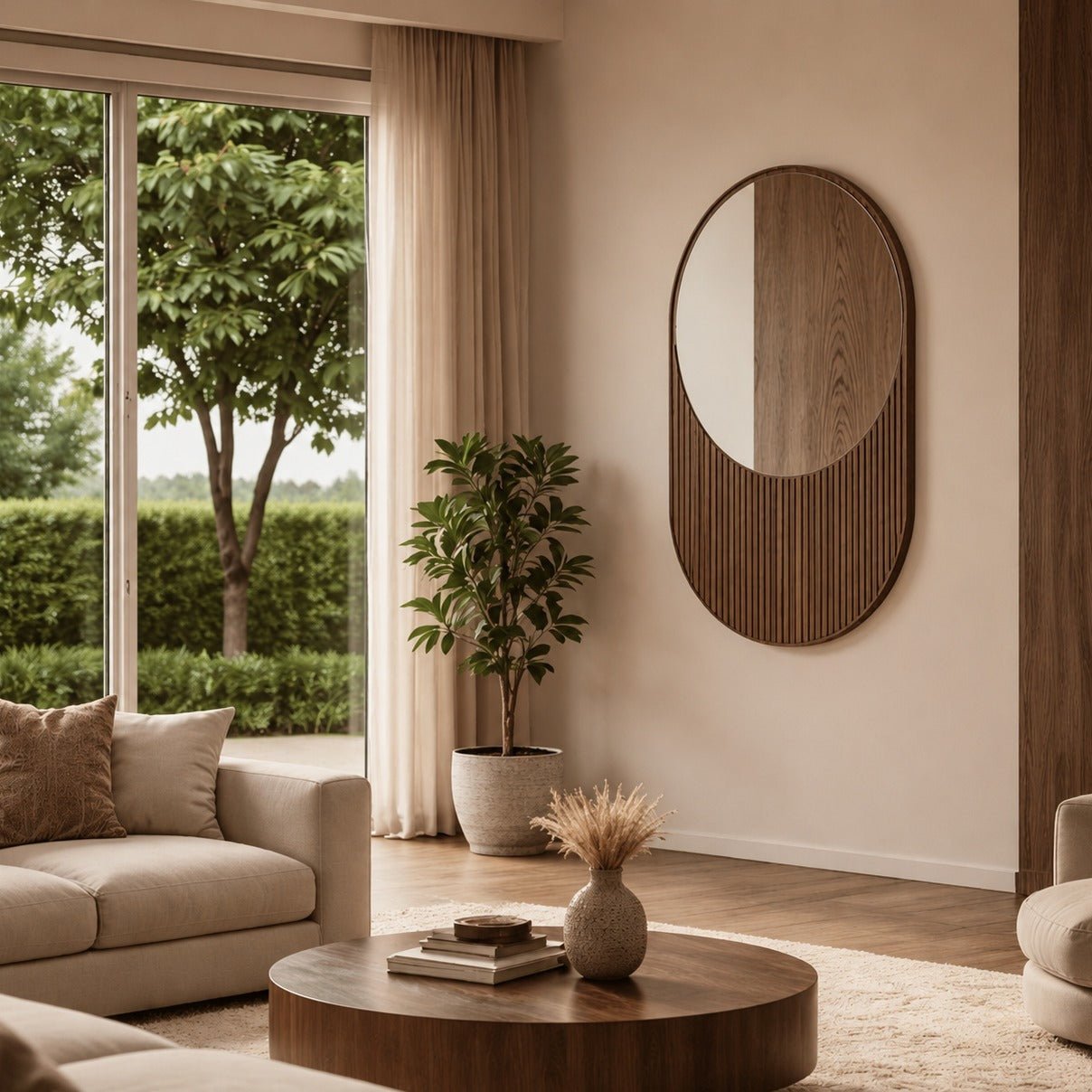 Kiva 62" Fluting Wall Mirror - Mirrors - Gharaana