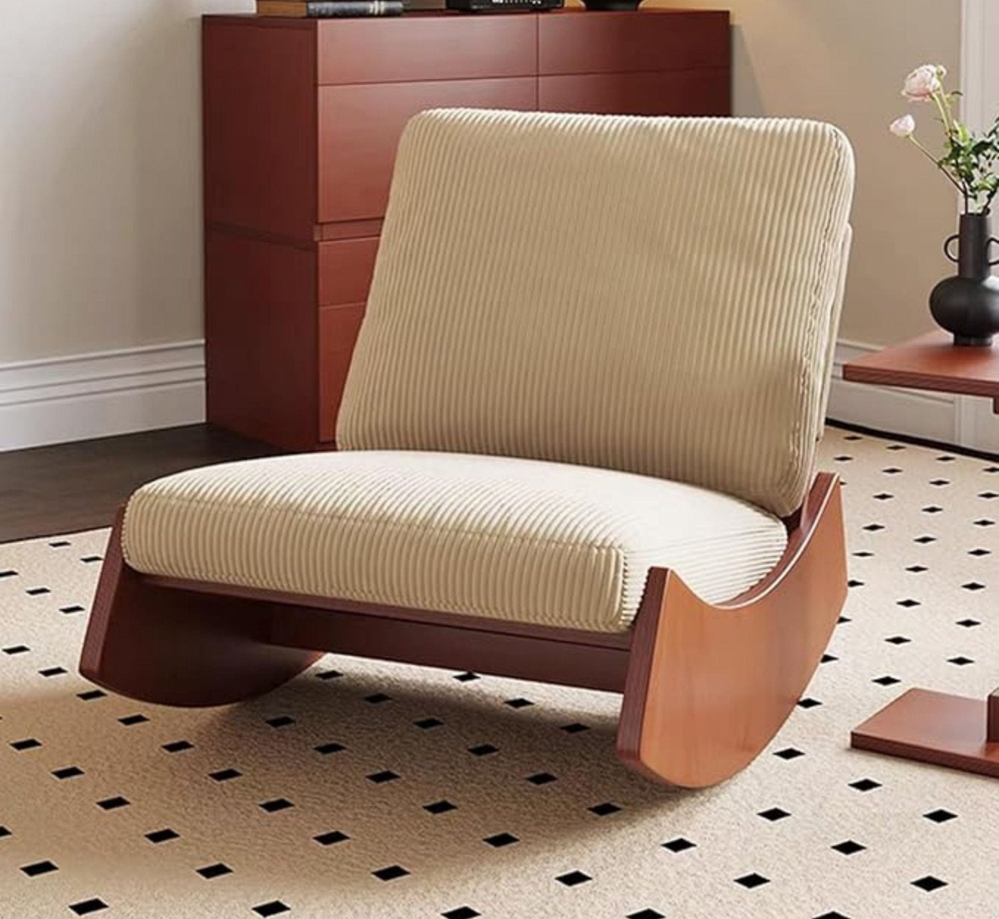 Jase Plush Rocking Chair - Armchairs - Gharaana