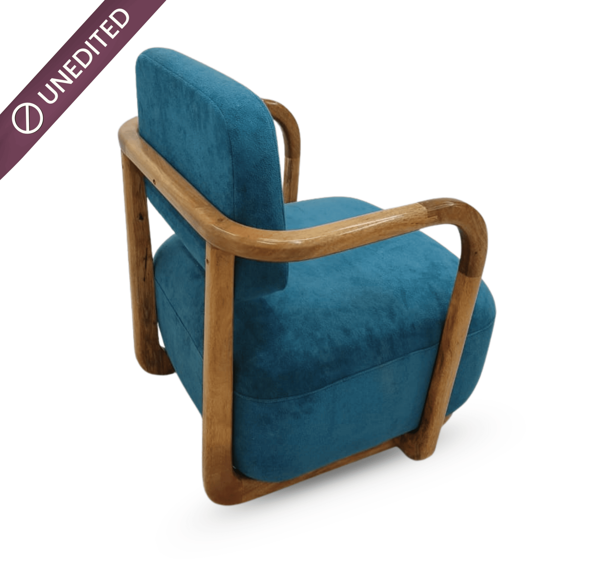 Ojas Wooden Plush Armchair - Armchairs - Gharaana