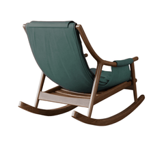 Reeva Leather Rocking Chair - Armchairs - Gharaana