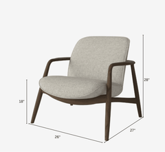 Slique Wooden Upholstered Armchair - Armchairs - Gharaana