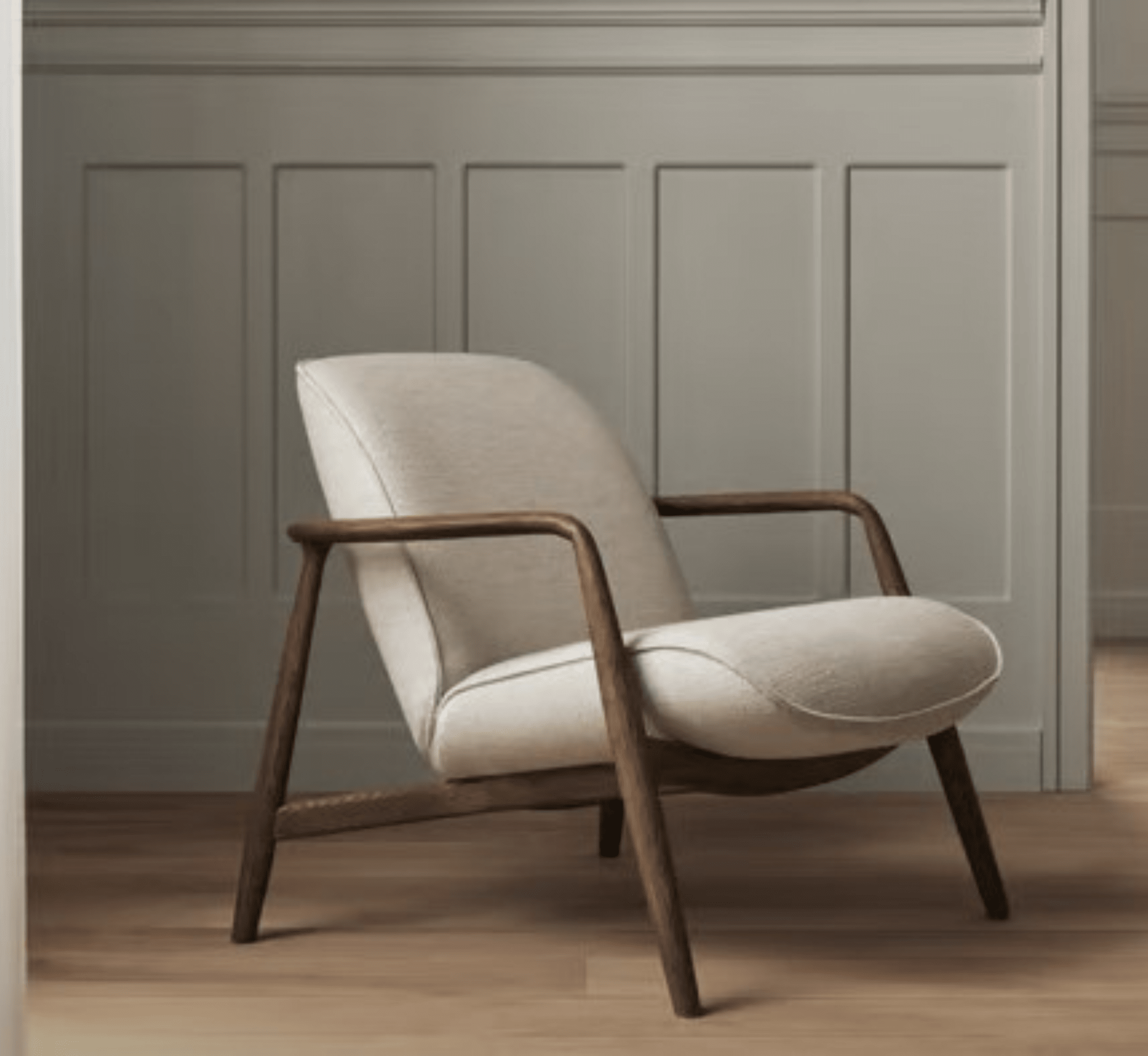 Slique Wooden Upholstered Armchair - Armchairs - Gharaana