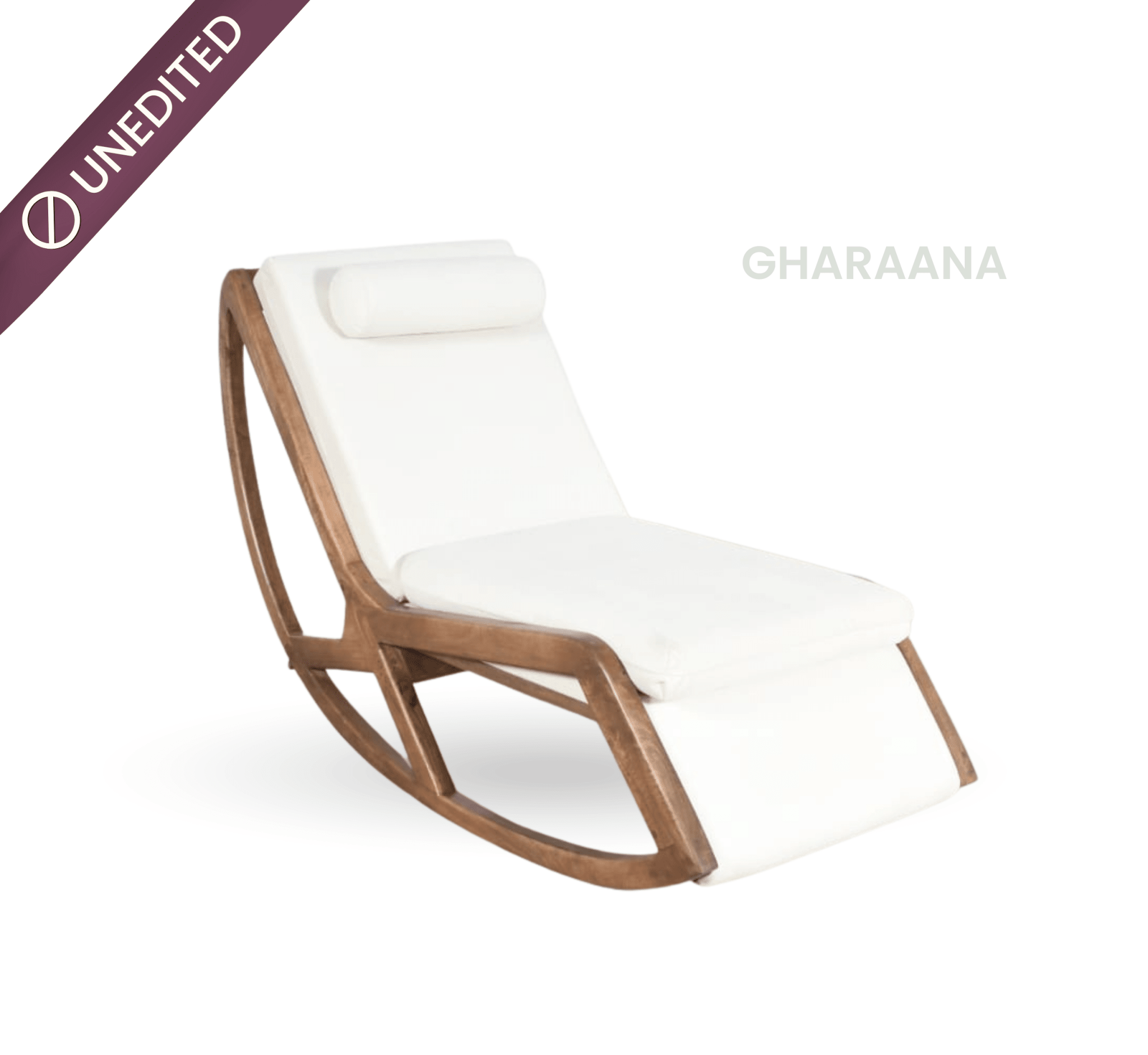 Snooze Wooden Plush Rocking Armchair - Armchairs - Gharaana