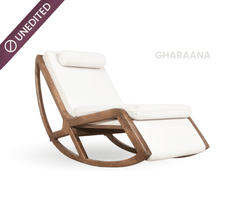 Snooze Wooden Plush Rocking Armchair - Armchairs - Gharaana