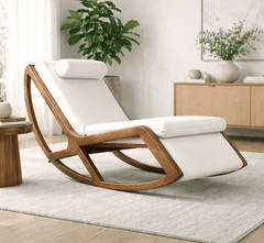 Snooze Wooden Plush Rocking Armchair - Armchairs - Gharaana