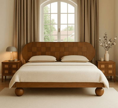 Isha 100% Solid Wood Bed - Beds - Gharaana