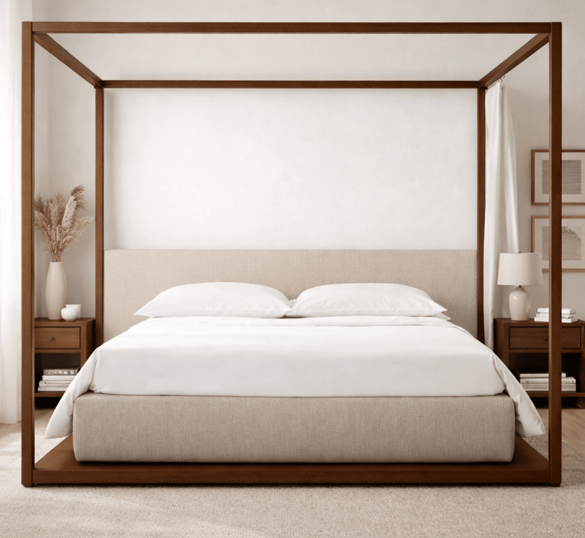 Kaza 100% Solid Wood Poster Bed - Beds - Gharaana