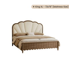 Lisa 100% Solid Wood Upholstered Bed - Beds - Gharaana
