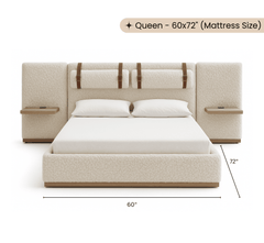 Miso 100% Solid Wood Upholstered Bed - Beds - Gharaana