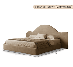 Uru 100% Solid Wood Upholstered Bed - Beds - Gharaana