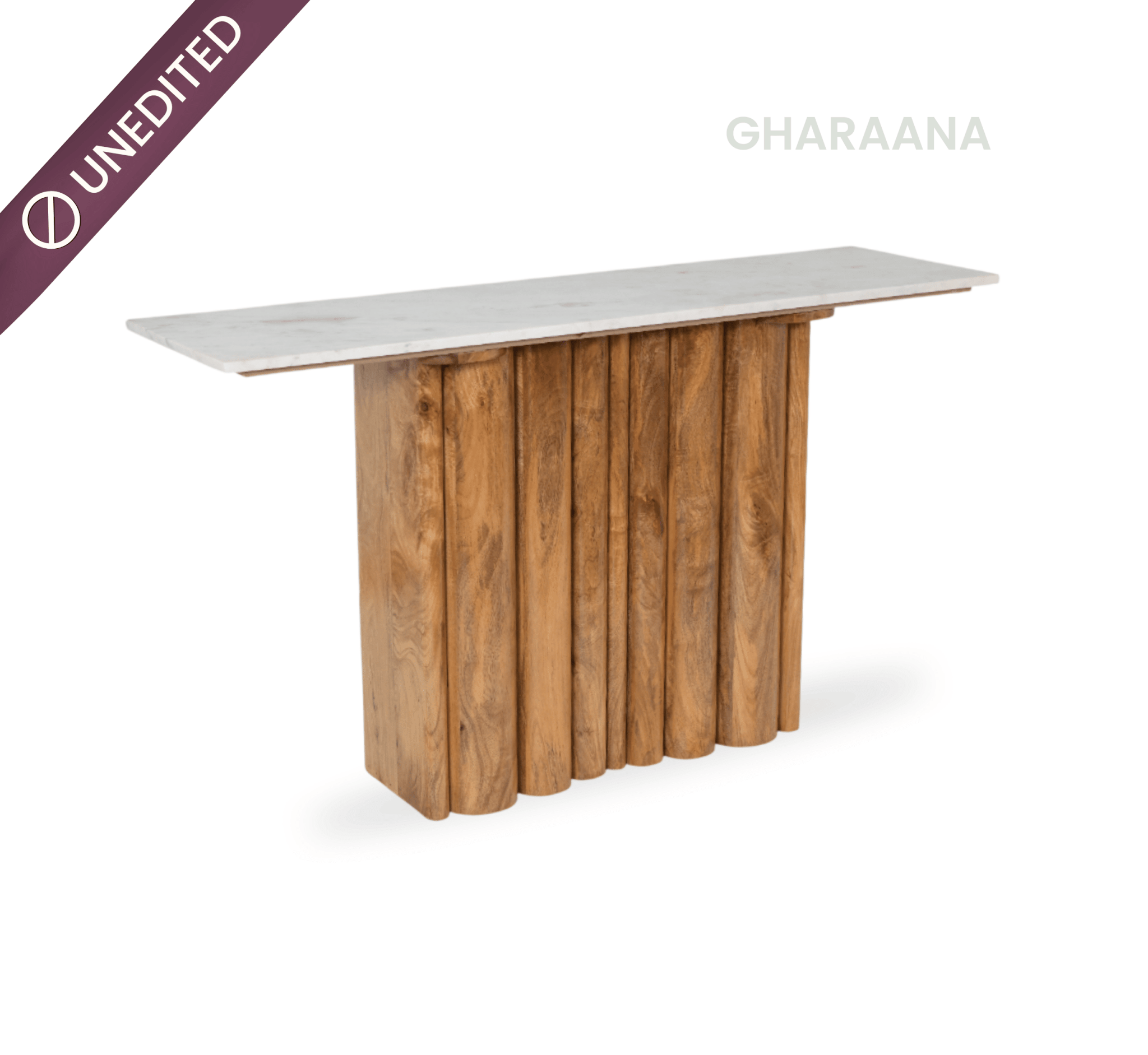 Sculpted Wooden Console Table - Console Tables - Gharaana