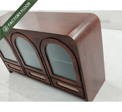 Vyut Wooden 54" Crockery Cabinet - Credenza Hutches - Gharaana