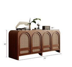 Vyut Wooden 70" Crockery Cabinet - Credenza Hutches - Gharaana