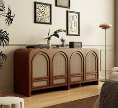 Vyut Wooden 70" Crockery Cabinet - Credenza Hutches - Gharaana