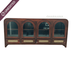 Vyut Wooden 70" Crockery Cabinet - Credenza Hutches - Gharaana